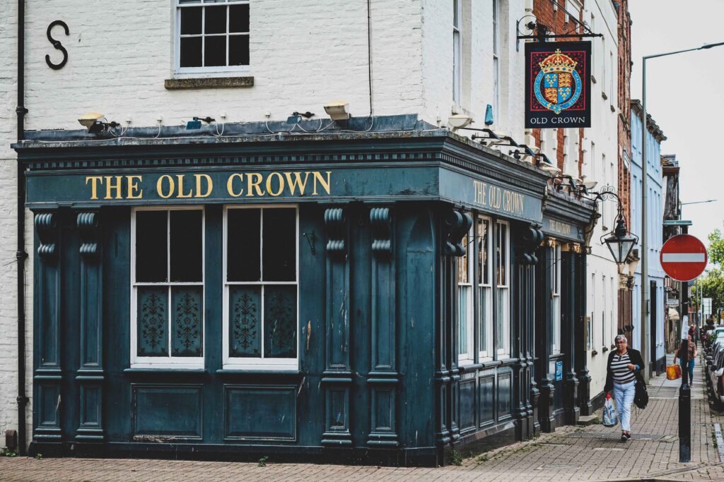 Old Crown Gloucester, historic charm meets potential car recovery scenes, encapsulating a blend of tradition and modernity