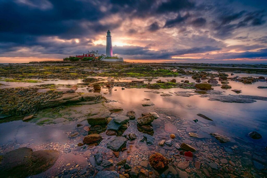 Teesside's St. Mary's Lighthouse, a coastal gem with subtle touches hinting at the potential for car recovery scenarios