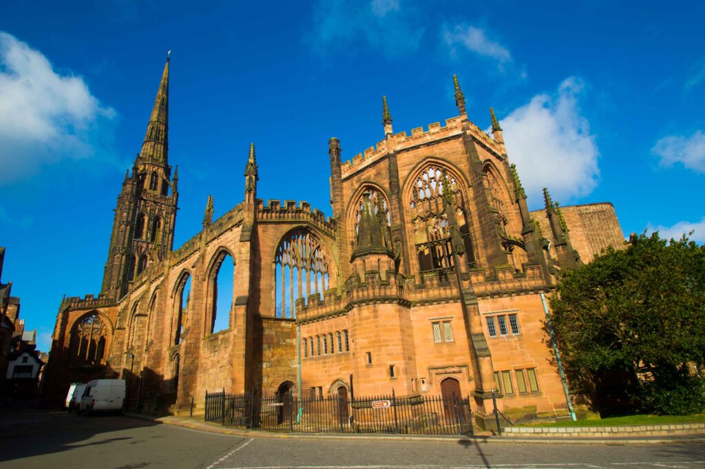 St. Michael Cathedral in Coventry, England, presents a historic landscape with car recovery possibilities