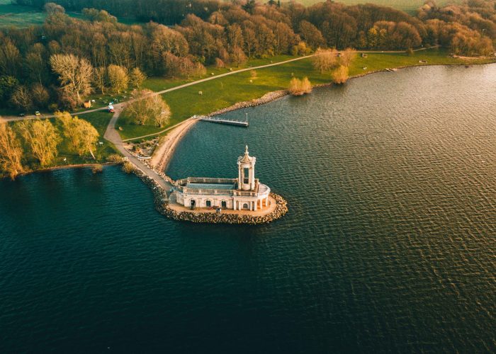 Rutland Water and Normanton Church, Leicester, offering picturesque landscapes with subtle elements hinting at potential car recovery scenes